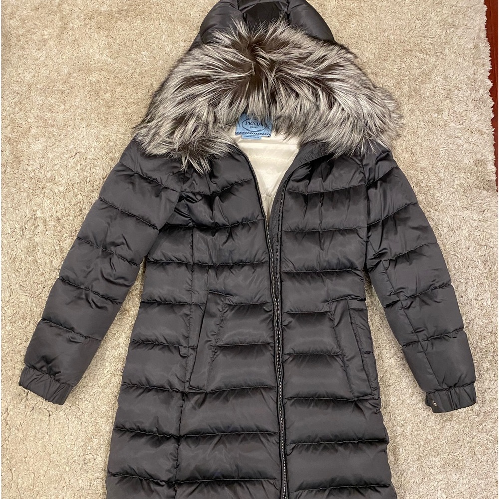 Prada puffer down coat.
